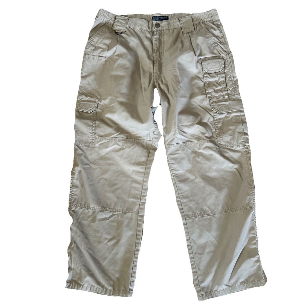 5.11 Tactical Men’s 36x29 Tan Taclite Pro RipStop Double Knee Hiking Cargo Pants - Picture 2 of 7